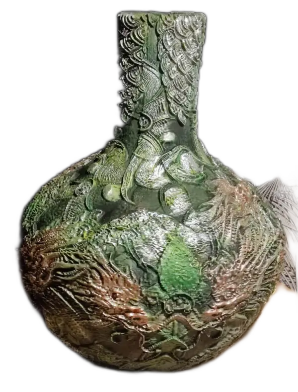Vase "Dragons Célestes" - Symbole de Prospérité et de Bénédiction