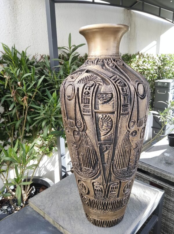 Vase Hiéroglyphique "Anubis Éternel" - Un Voyage dans l'Égypte Pharaonique