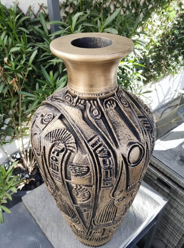 Vase Hiéroglyphique "Anubis Éternel" - Un Voyage dans l'Égypte Pharaonique