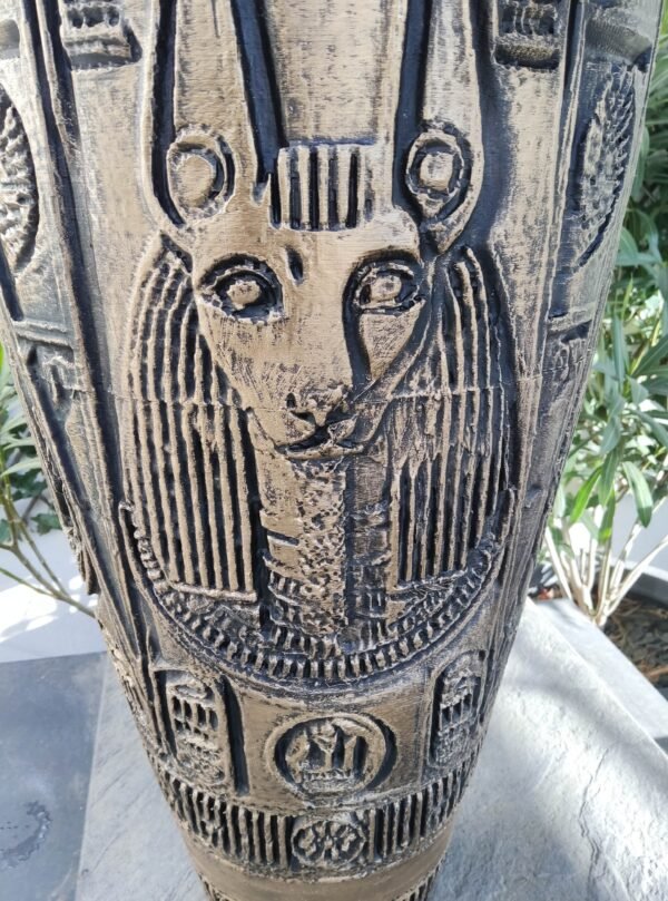 Vase Hiéroglyphique "Anubis Éternel" - Un Voyage dans l'Égypte Pharaonique