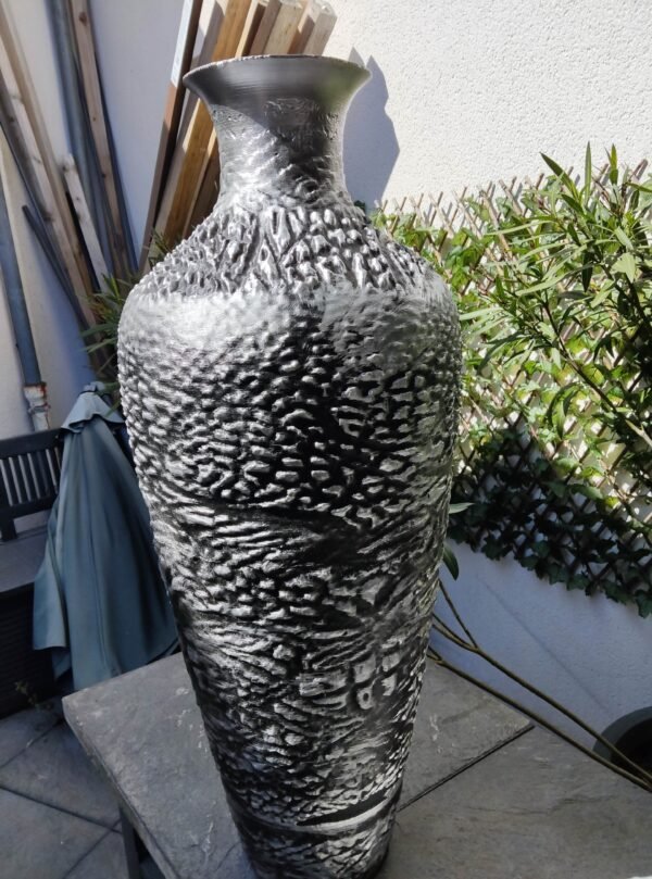 Vase Contemporain "Paysage Rocailleux" - Une Touche de Nature Minérale (80 cm)